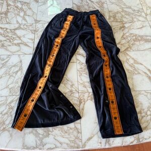 Stylish Black Wide Leg Pants with Orange Accents